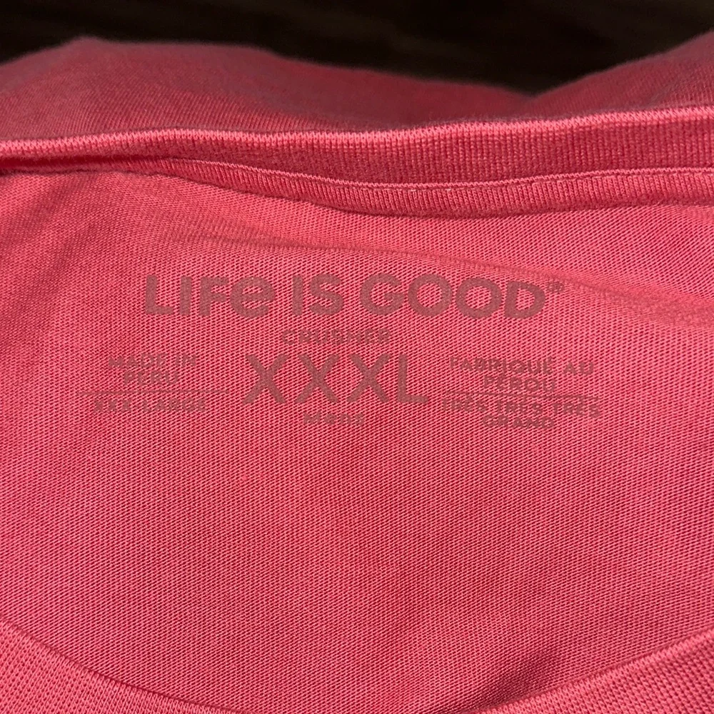 Life Is Good Coral Dog Graphic T-Shirt - Picture 5 of 7